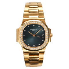 Patek Philippe 3800J Blue Diamond Dial Watch in 18K Yellow Gold, 1990s