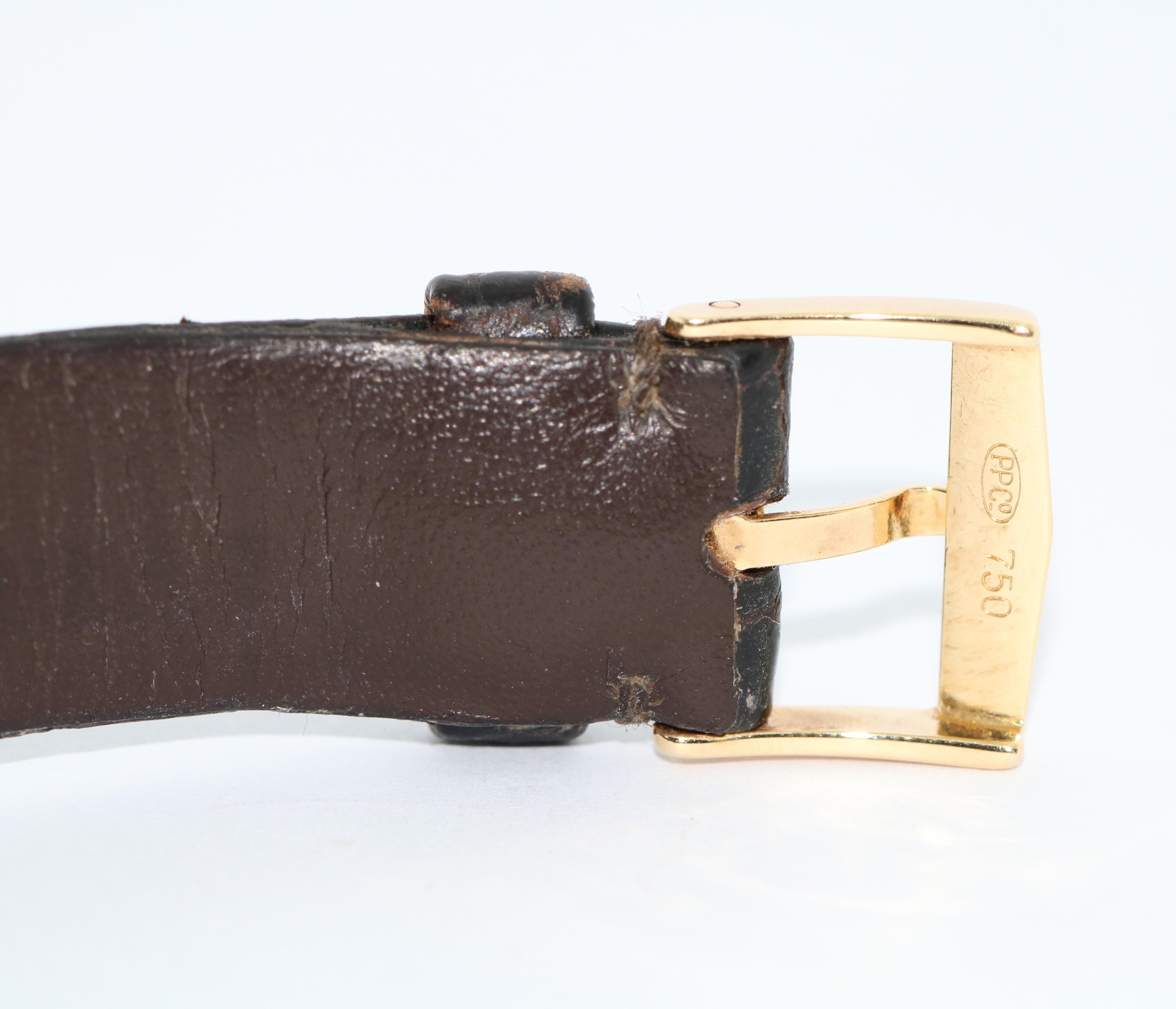 Women's or Men's Patek Philippe 3803 Gondolo Rectangular Thin Wristwatch 18K Gold + Certificate