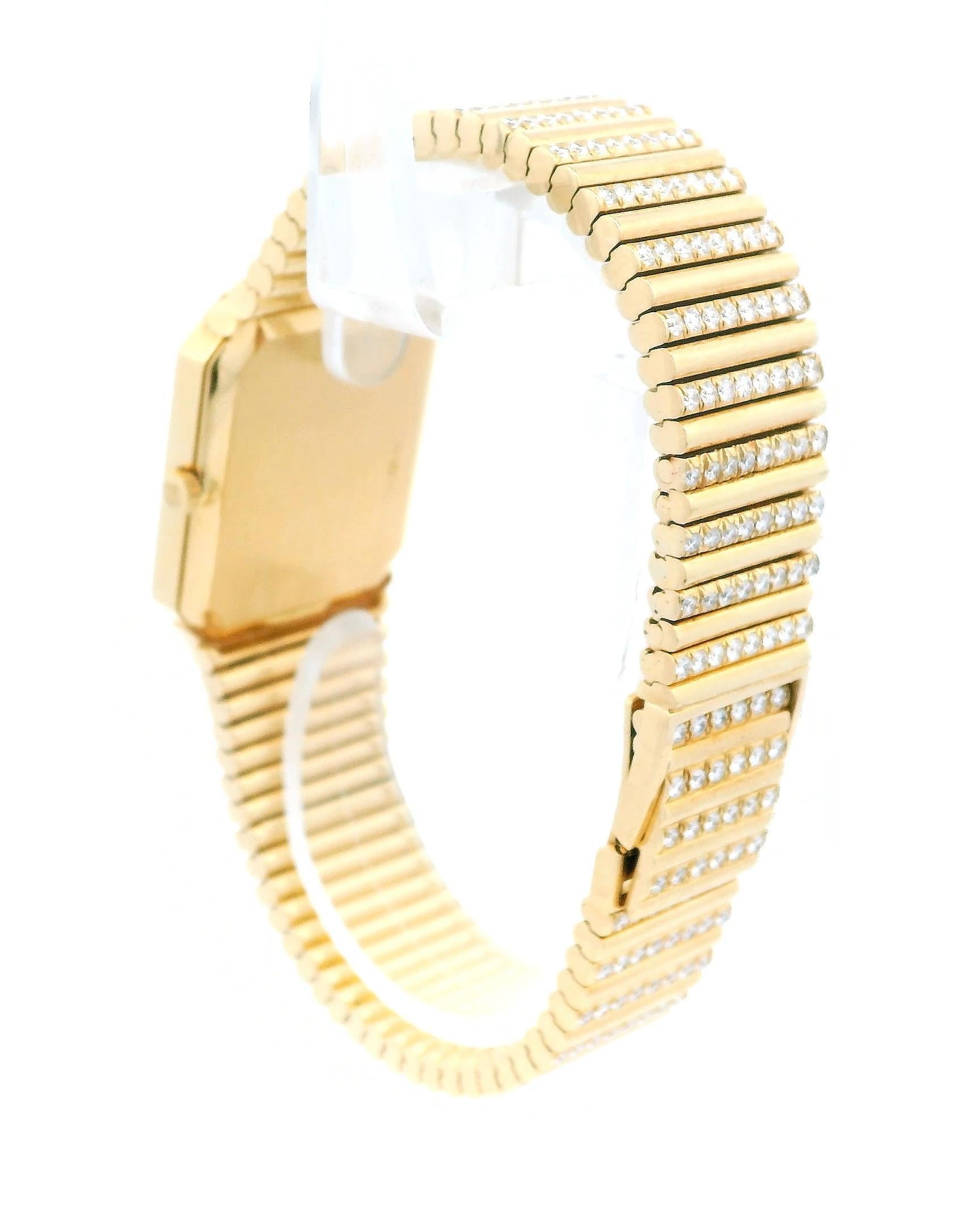 Orologio da uomo Patek Philippe 3814/1 Manuale in oro giallo 18 carati e diamanti di fabbrica In condizioni ottime in vendita a Great Neck Plaza, NY