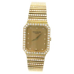 Patek Philippe 3814/1 Manual 18k Yellow Gold and Factory Diamonds Men Watch