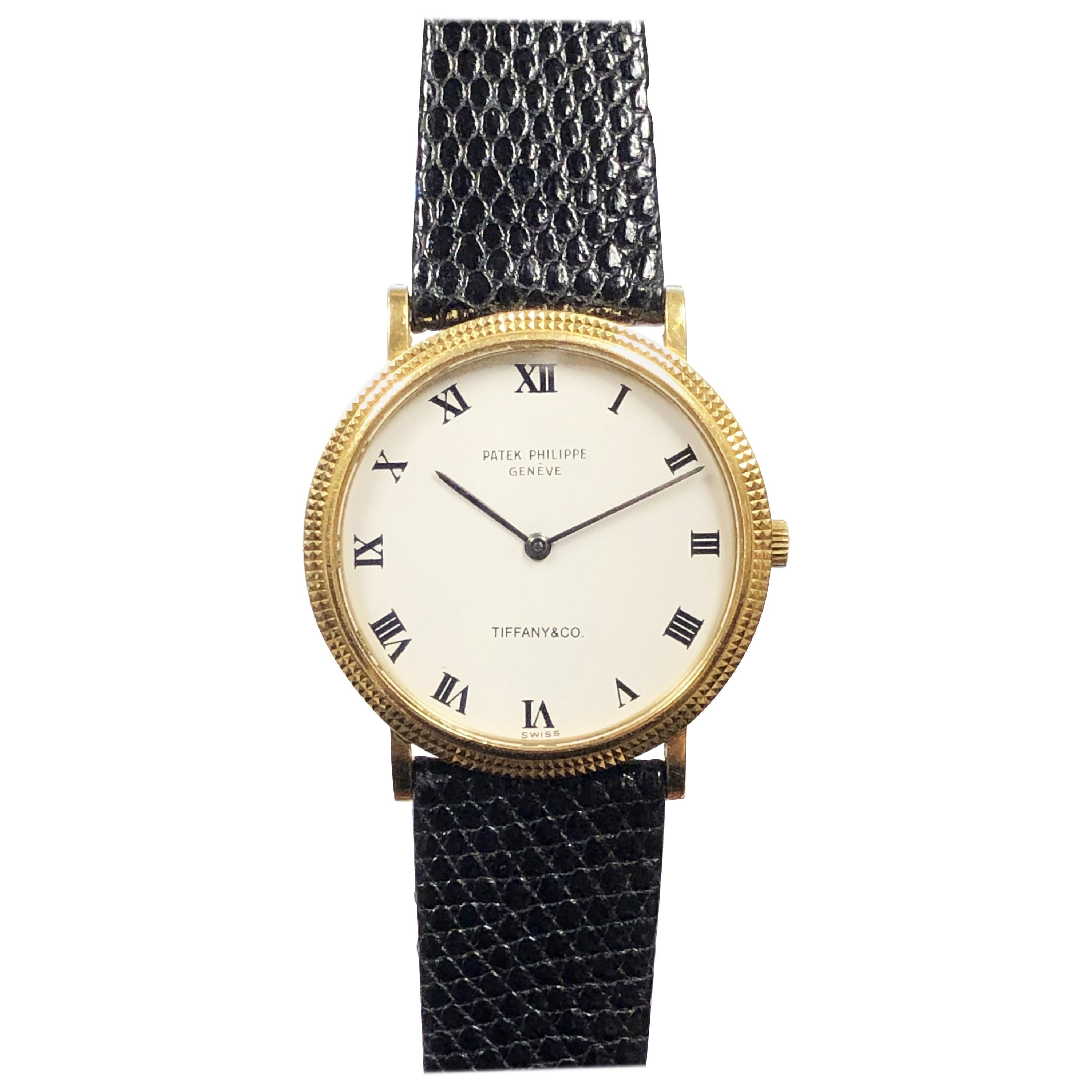Patek Philippe 3954 Calatrava Yellow Gold Tiffany & Co. Classic Wrist Watch