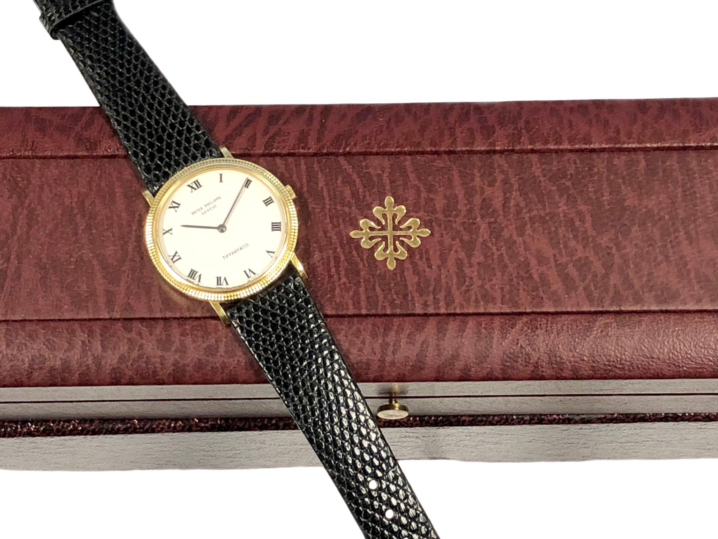 Patek Philippe 3954 Calatrava Yellow Gold Tiffany & Co. Classic Wrist Watch 1