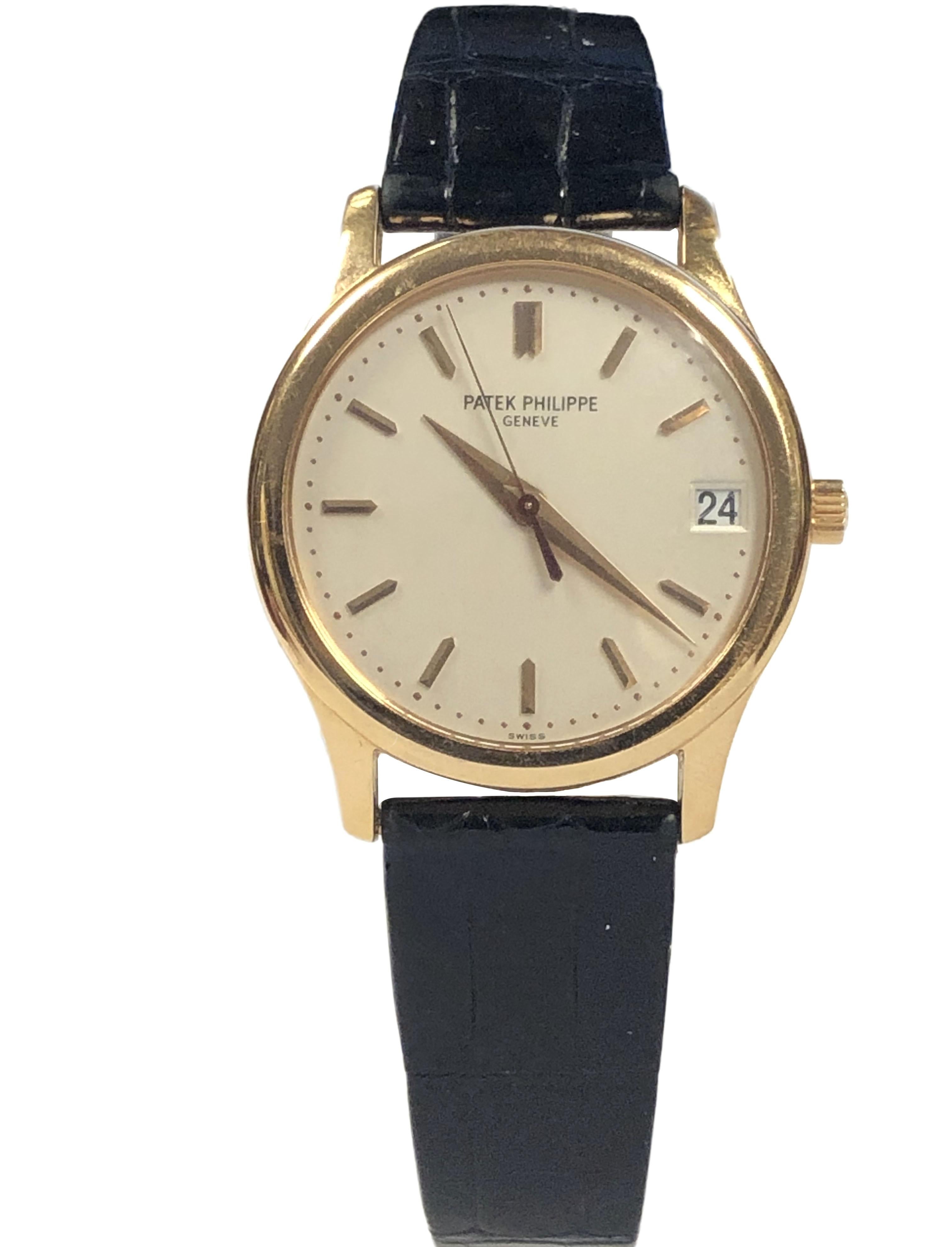 Patek Philippe 3998 Caltrava Montre-bracelet automatique en or jaune en vente 1