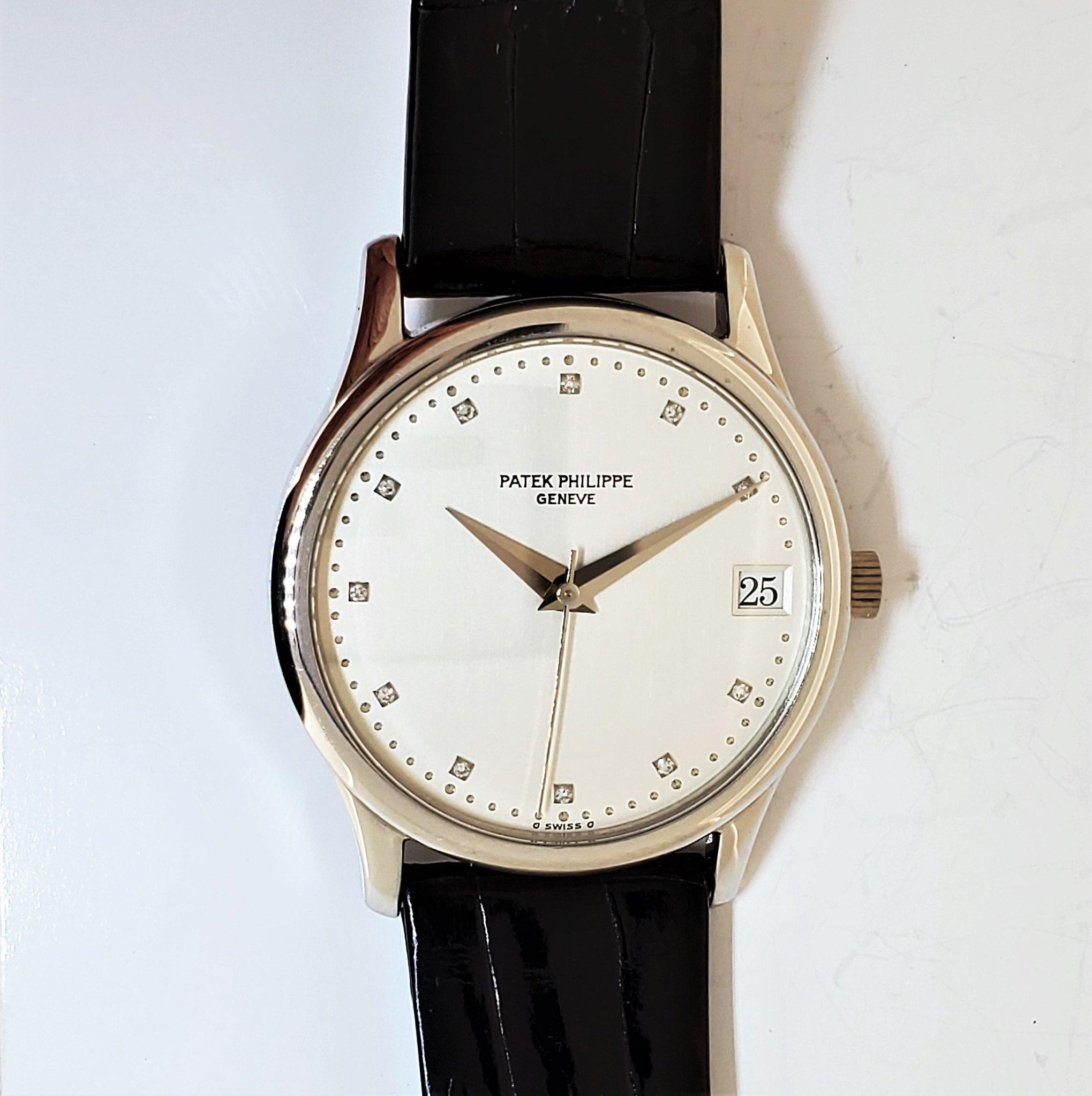 Patek Philippe 3998P Automatic Calatrava Diamond Dial Watch Circa 1991 For Sale 2
