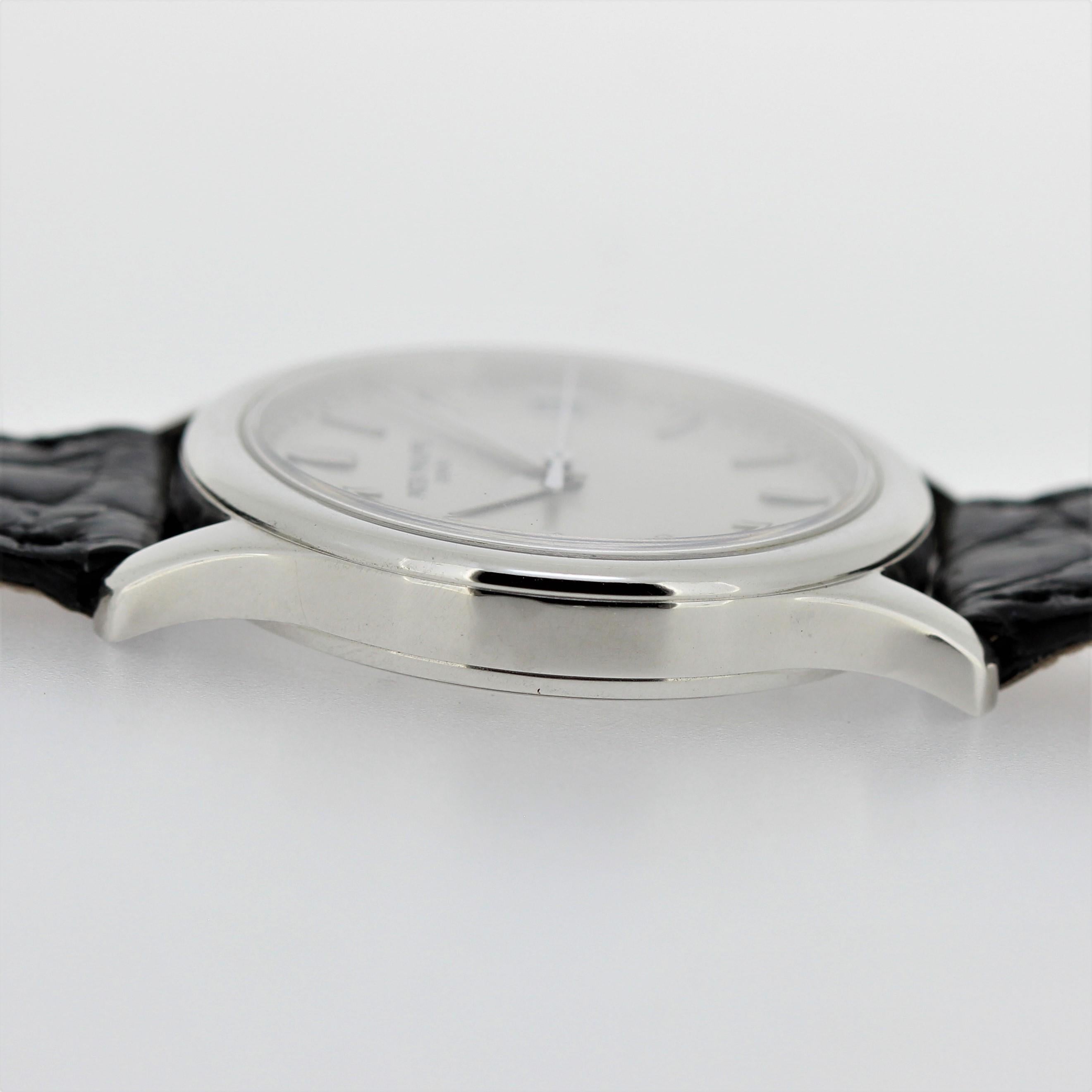 Women's or Men's Patek Philippe 3998P Automatic Platinum Calatrava Watch, circa 1999