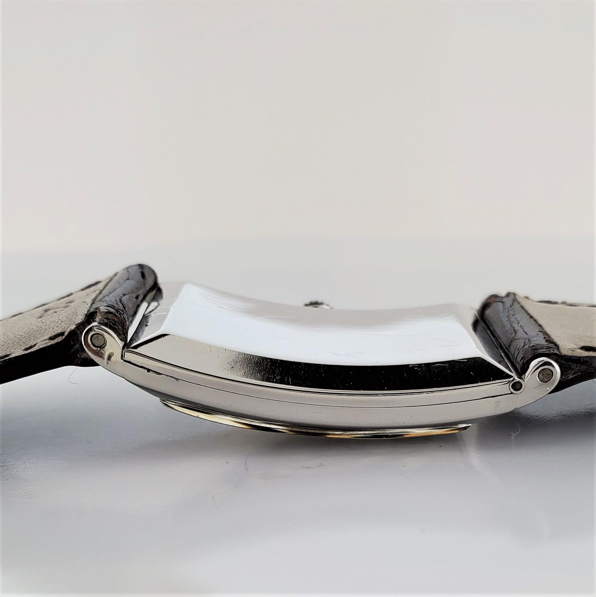 Patek Philippe „42“ Platin-Uhr mit gebogenem Scharnier im Art déco-Stil im Angebot 4