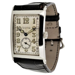 Patek Philippe "42" Platinum Curved Hinged Case Art Deco Watch