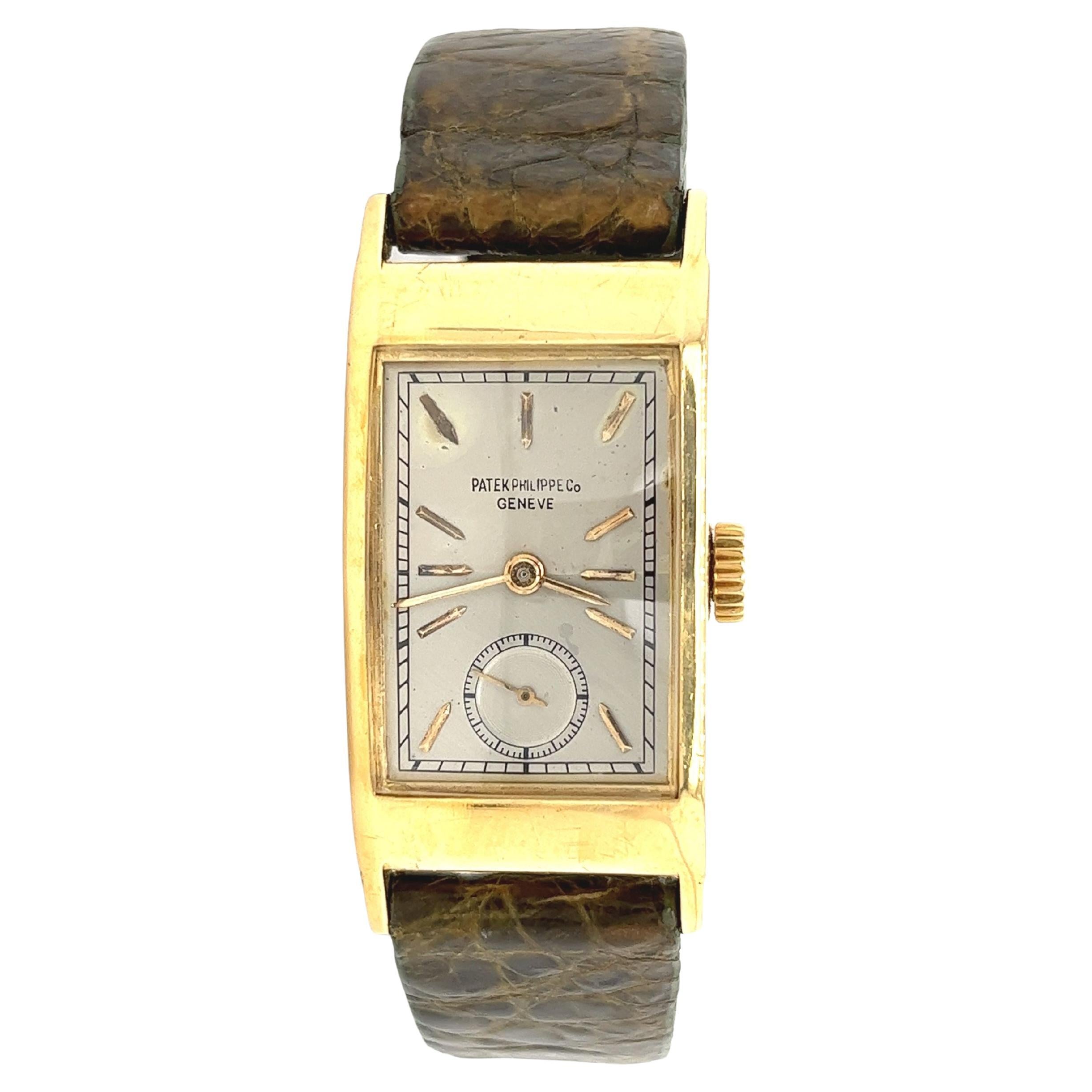 Patek Philippe 425J "Tegolino" Mens Watch 18k Gold Manual  For Sale