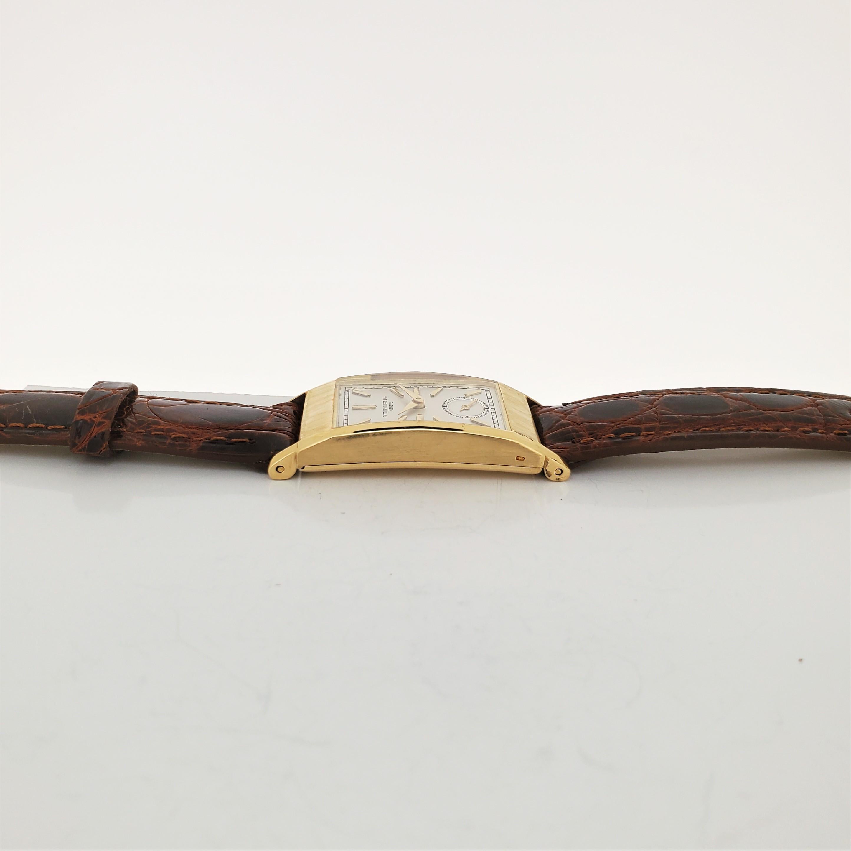 Patek Philippe 425J „Tegolino“ Vintage Art-Déco-Uhr in Gelbgold in Gelbgold, um 1940 für Damen oder Herren