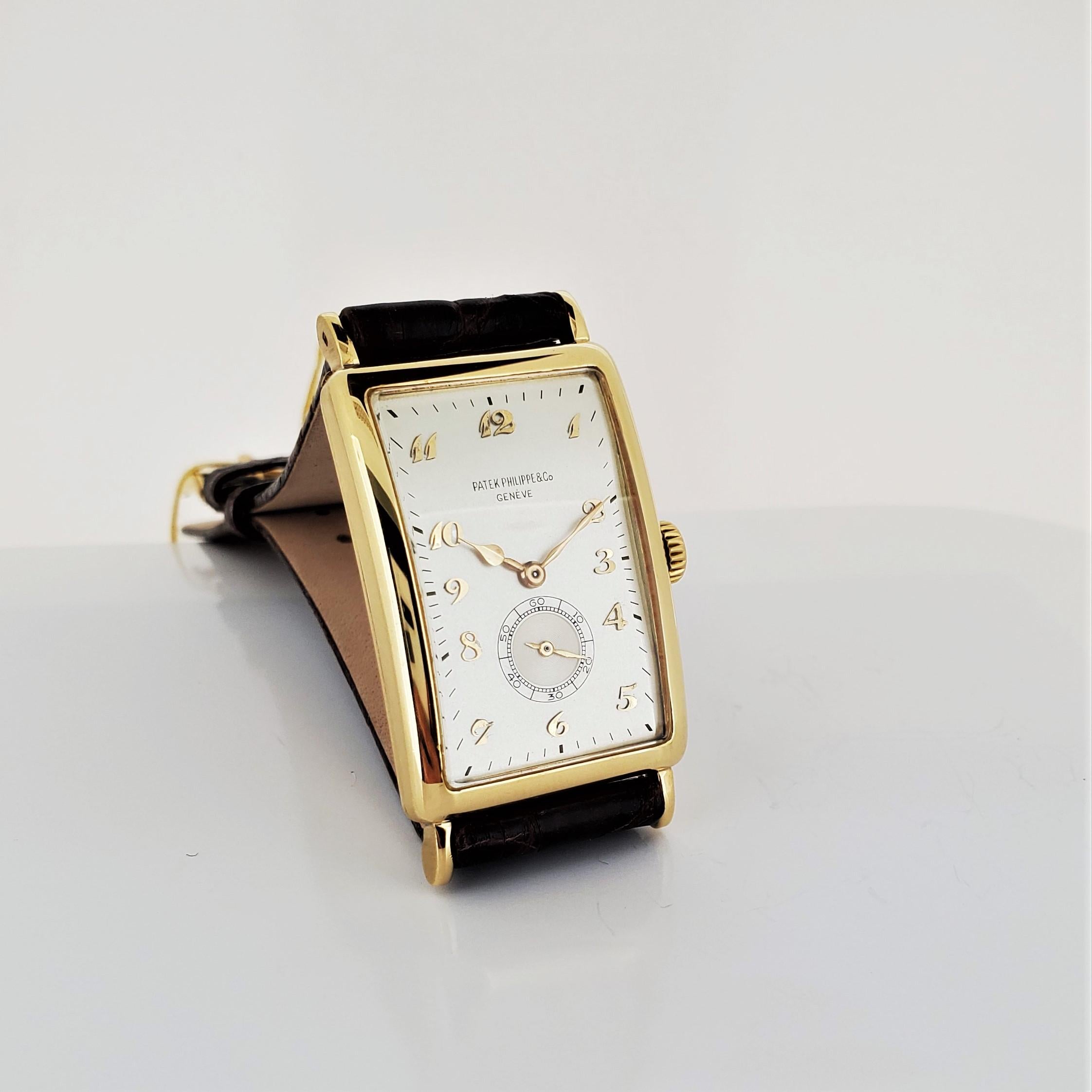 Patek Philippe 431J Extra Large Curved Rectangular Art Deco Watch 10