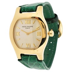 Retro Patek Philippe 4850J Ladies Tonneau High Fashion Cushion Shaped Watch circa 1997
