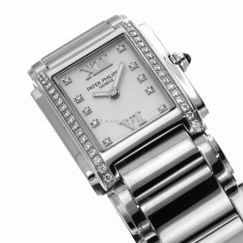 Patek Philippe 4910/10A-011 Steel Twenty-4 Diamond 24 4910 Quartz Ladies Watch For Sale 2
