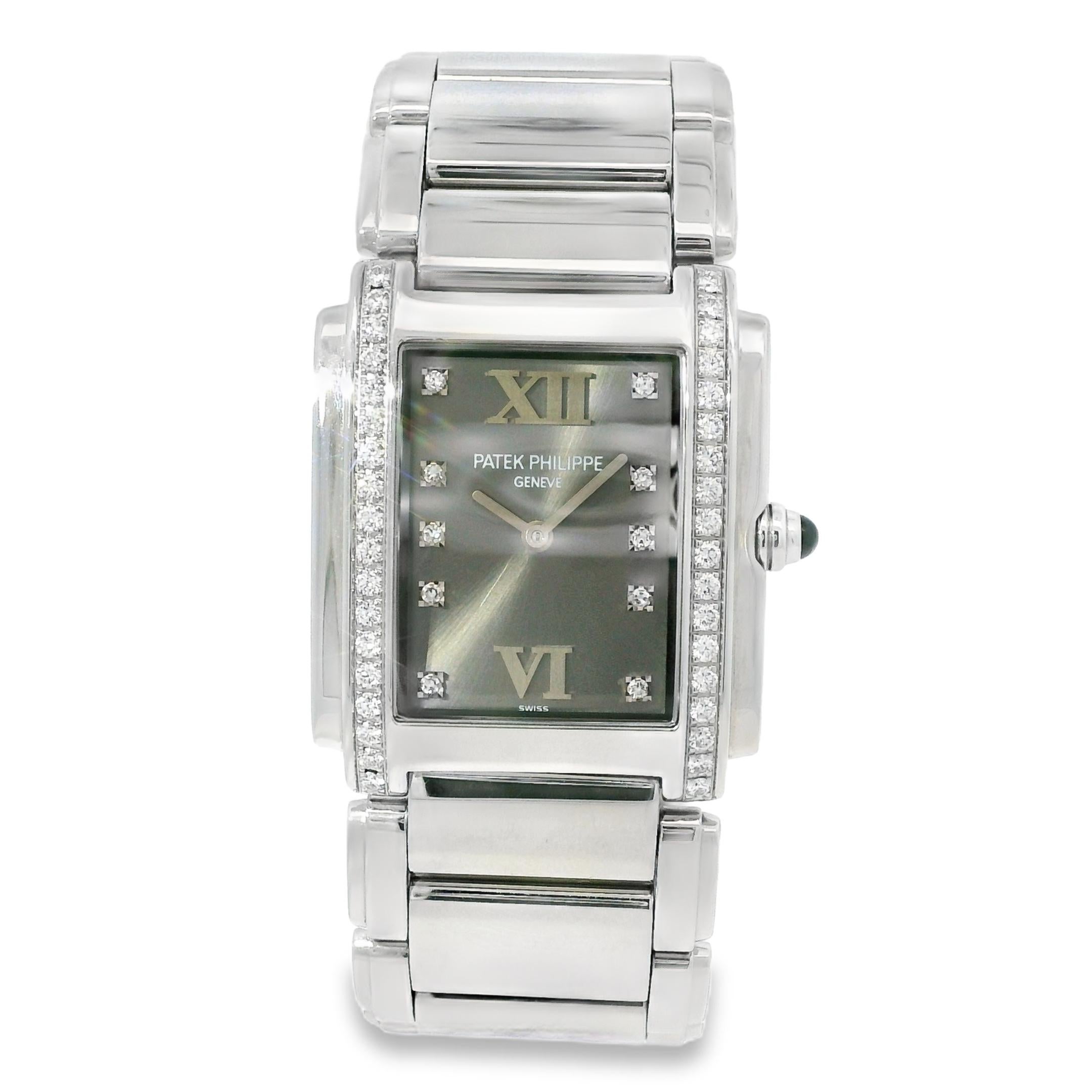 Patek Philippe 4910/10A Twenty-4 Stainless Steel Gray Dial Diamond Ladies Watch

This beautiful Patek Philippe 4910/10A Watch is in excellent condition and is ready to ship!

Brand: Patek Philippe
Model: Patek Philippe Twenty-4 Steel Diamond Ladies