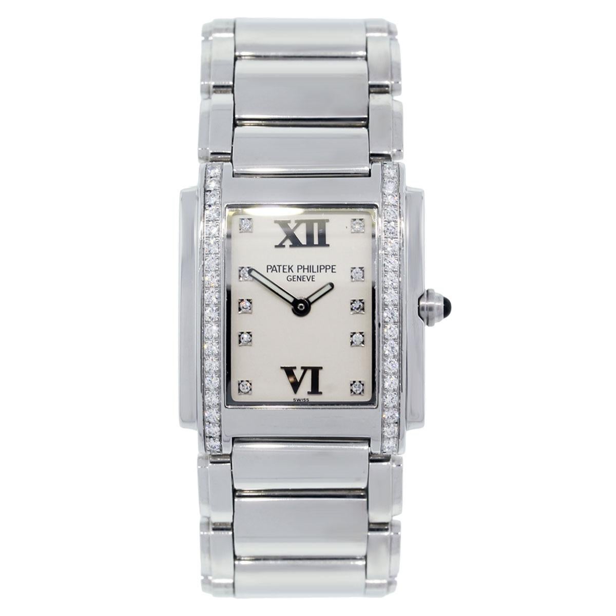 Patek Philippe 4910/10A Twenty-4 Orologio da donna in acciaio inossidabile con quadrante bianco e diamanti

Questo bellissimo orologio Patek Philippe 4910 è in ottime condizioni ed è pronto per essere spedito!

Marchio: Patek Philippe
Model No: