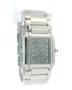 Patek Philippe 4910 Twenty-4 Grey Dial Diamond Steel Ladies Watch