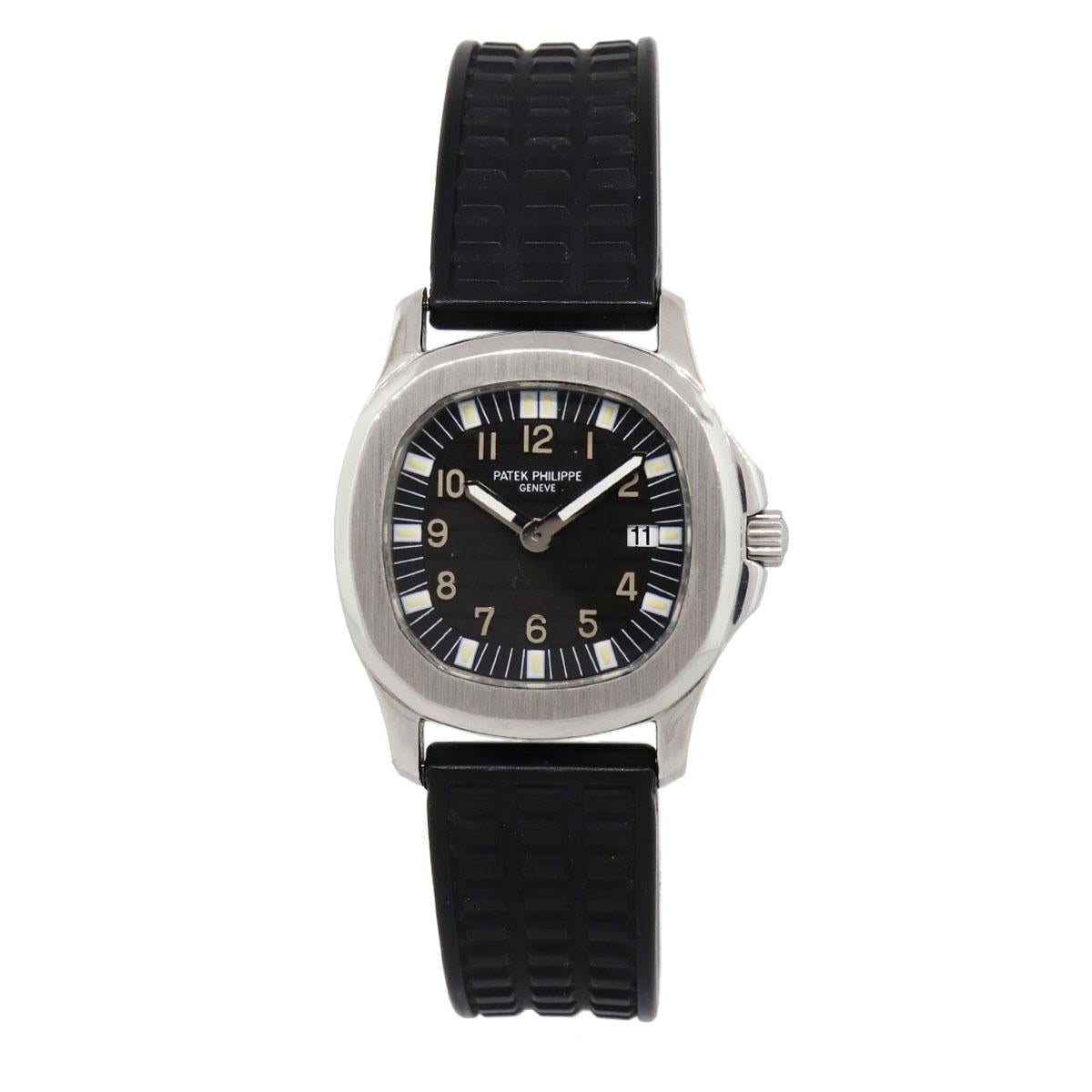 Brand: Patek Philippe
MPN: 4960
Model: Aquanaut
Case Material: Stainless steel
Case Diameter: 30mm
Crystal: Sapphire crystal
Bezel: Stainless steel
Dial: Black dial
Bracelet: Rubber strap (factory)
Size: Will fit a 5.50″ wrist
Clasp: Deployment