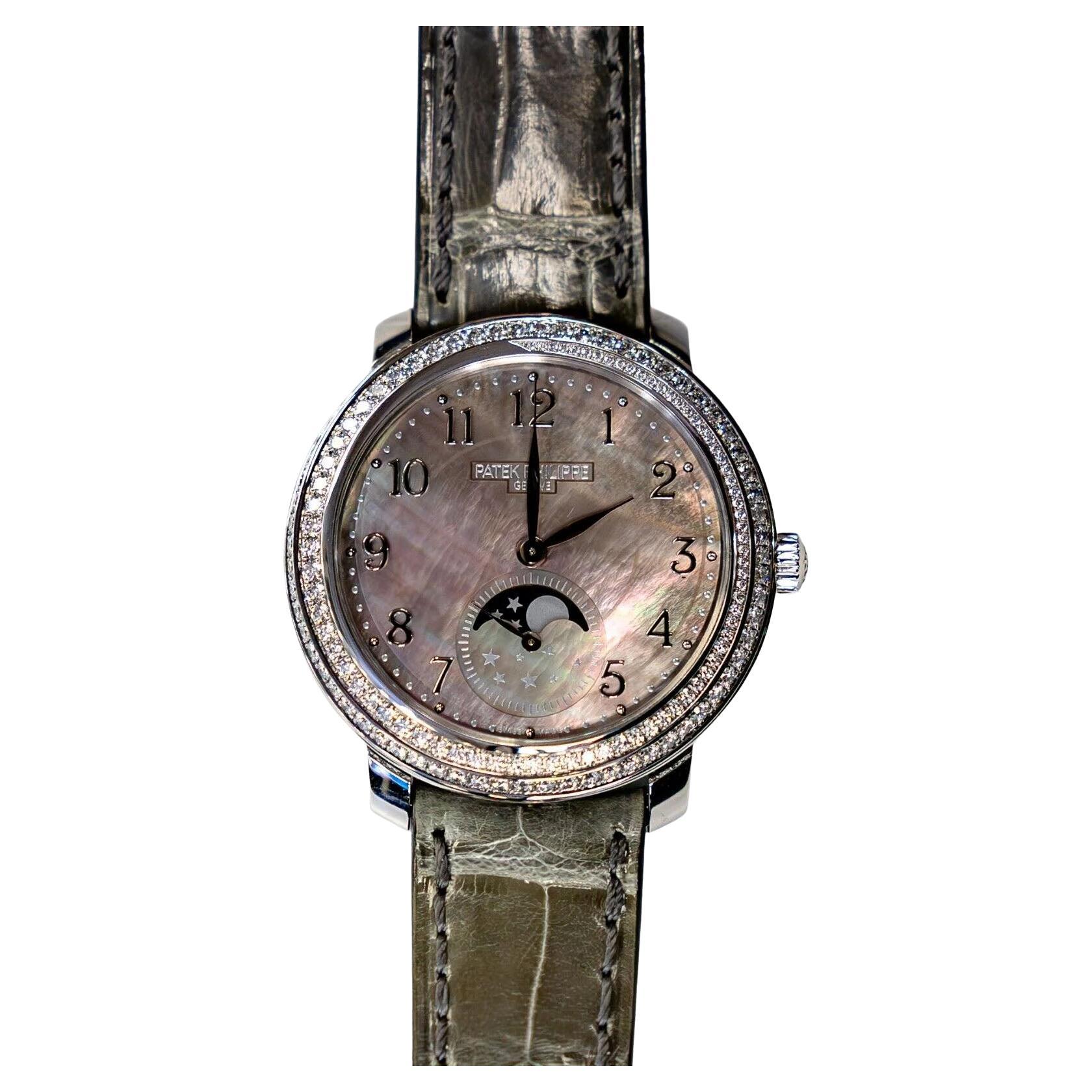 Patek Philippe 4968-g-001 Orologio Tahitian MOP in oro bianco con fasi lunari