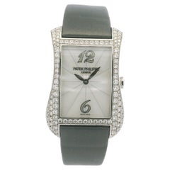 Patek Philippe 4973G Gondolo 18k White Gold Pave Diamond Ladies Watch En stock