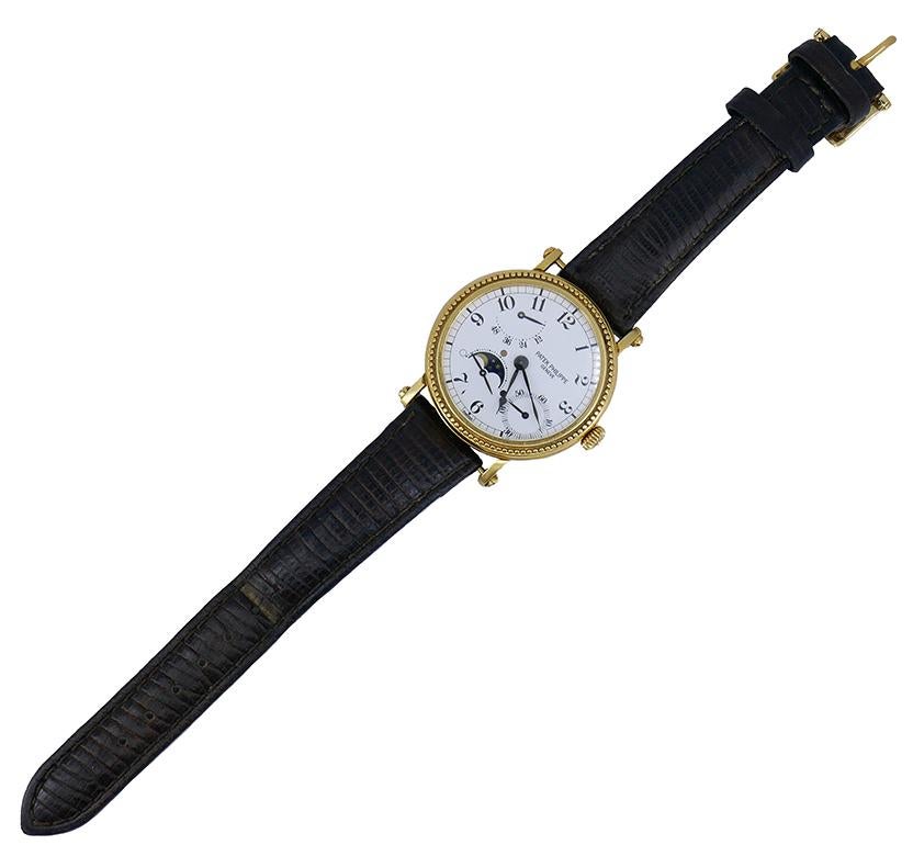 Patek Philippe 5015 Gold Watch Power Reserve 18k Estate Wristwatch For Sale 2