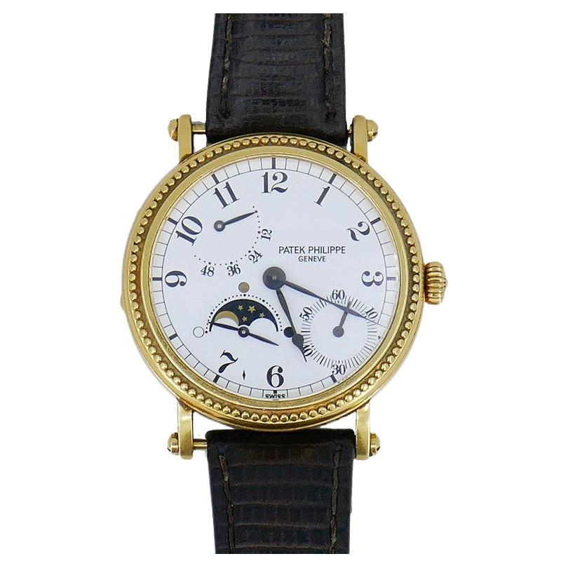 Patek Philippe 5015 Gold Watch Power Reserve 18k Estate Wristwatch For Sale