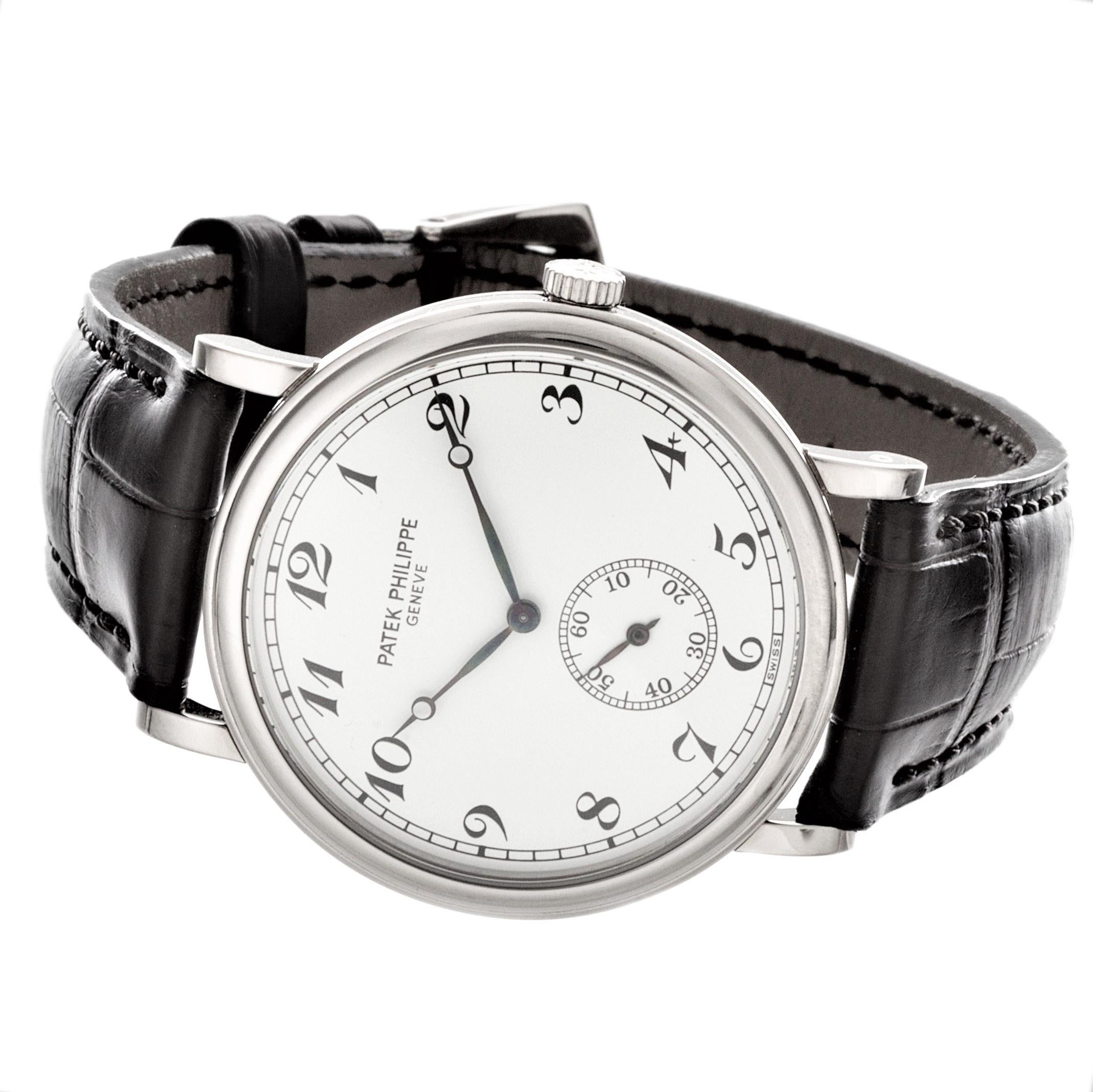 Modern Patek Philippe 5022G Classic Calatrava Officers Breguet Dial Watch, Circa 2000