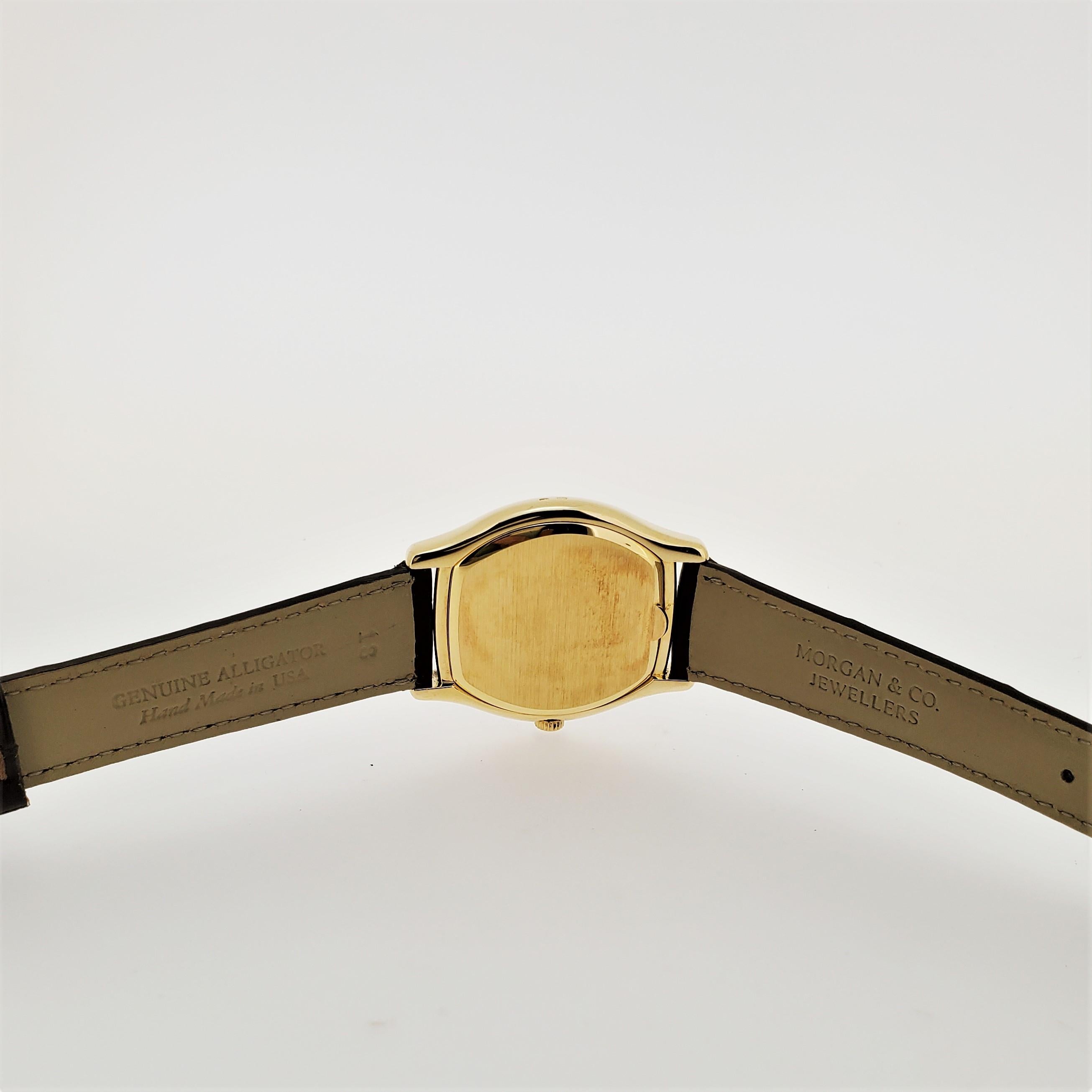 Patek Philippe 5030J Yellow Gold Automatic Tonneau Shape Watch, Circa 1995 In Excellent Condition In Santa Monica, CA