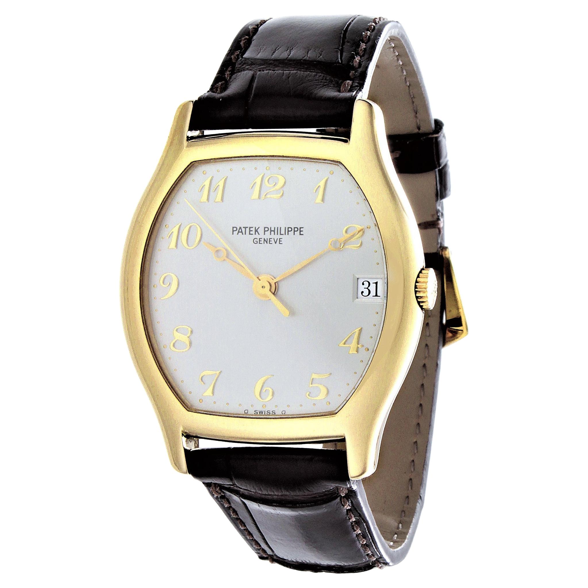 Patek Philippe 5030J Yellow Gold Automatic Tonneau Shape Watch, Circa 1995