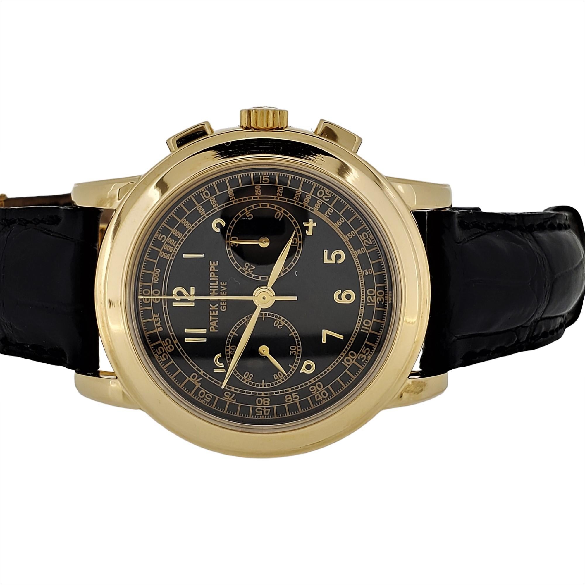Patek Philippe 5070J Chronograph Watch Yellow gold 42 mm Case Circa 2000 For Sale 3