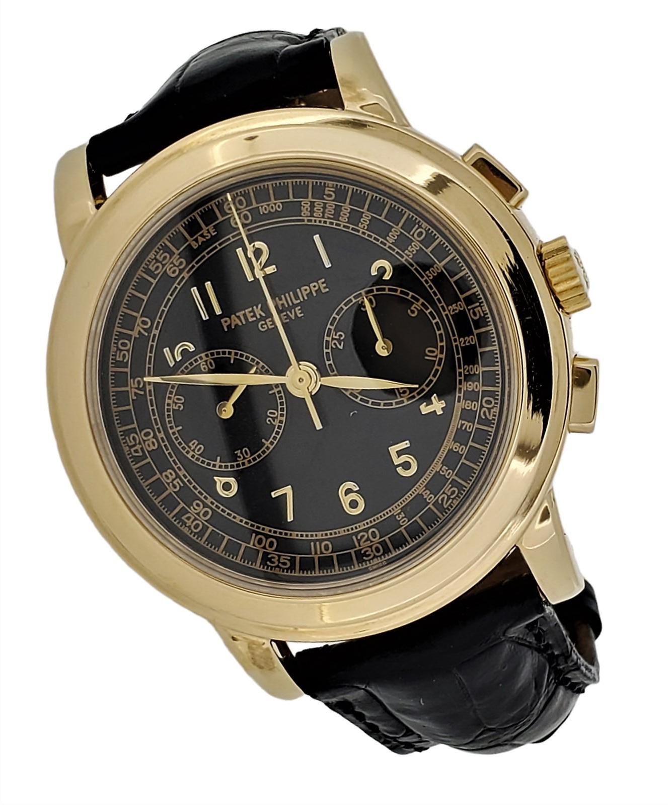Patek Philippe 5070J Chronograph Watch Yellow gold 42 mm Case Circa 2000 In Excellent Condition For Sale In Santa Monica, CA