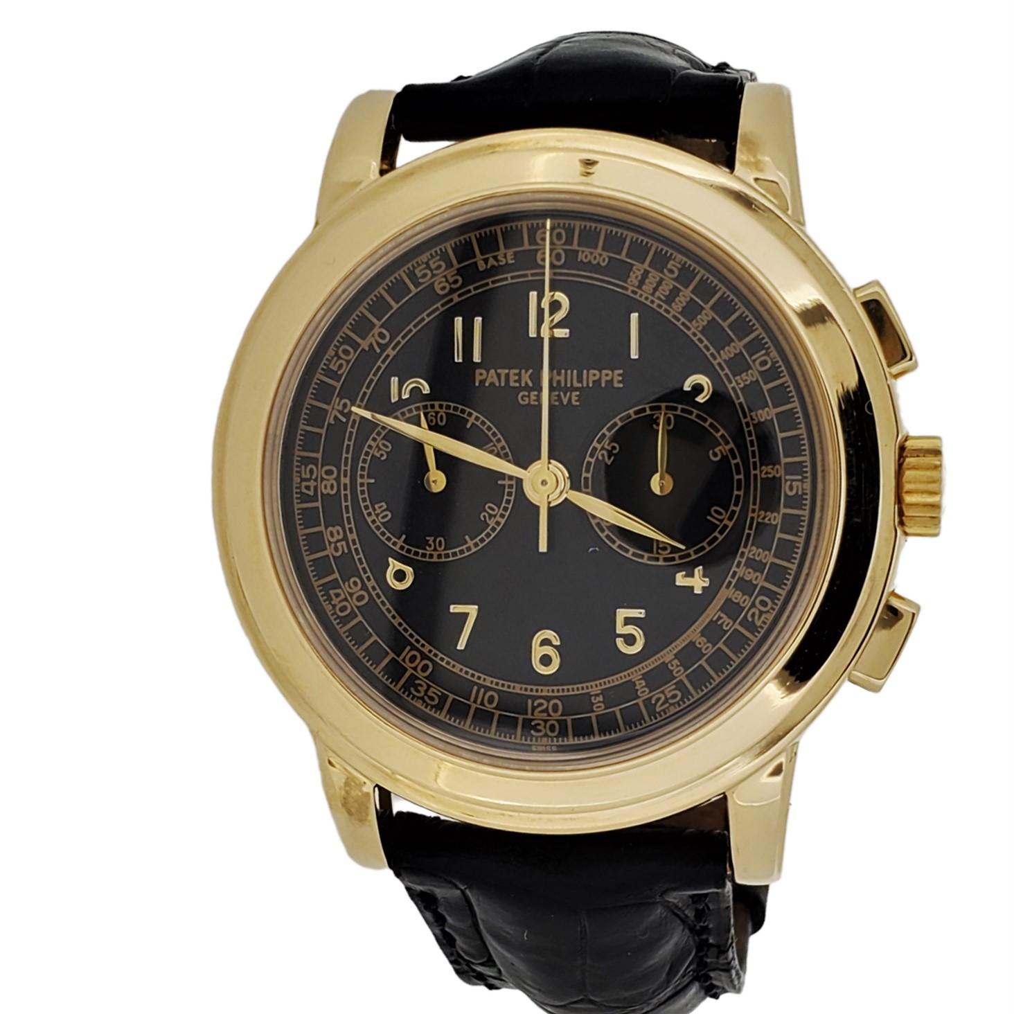 Patek Philippe 5070J Chronograph Watch Yellow gold 42 mm Case Circa 2000 For Sale 1