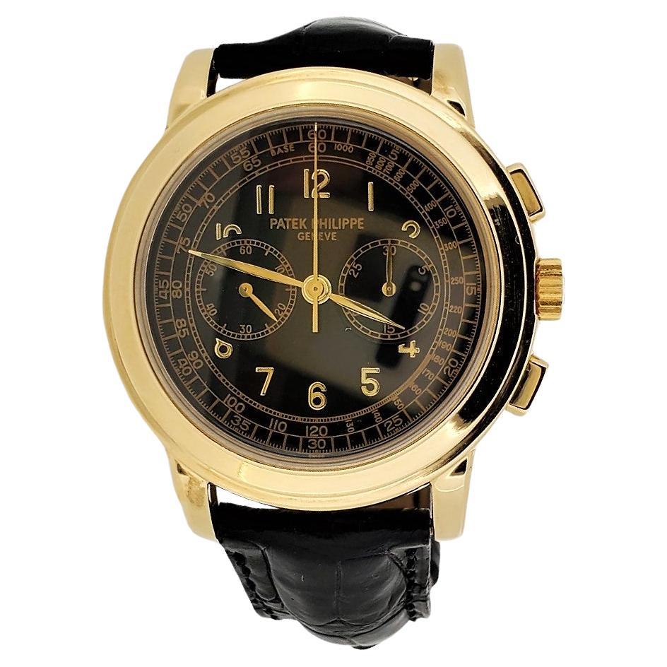 Patek Philippe 5070J Chronograph Watch Yellow gold 42 mm Case Circa 2000 For Sale