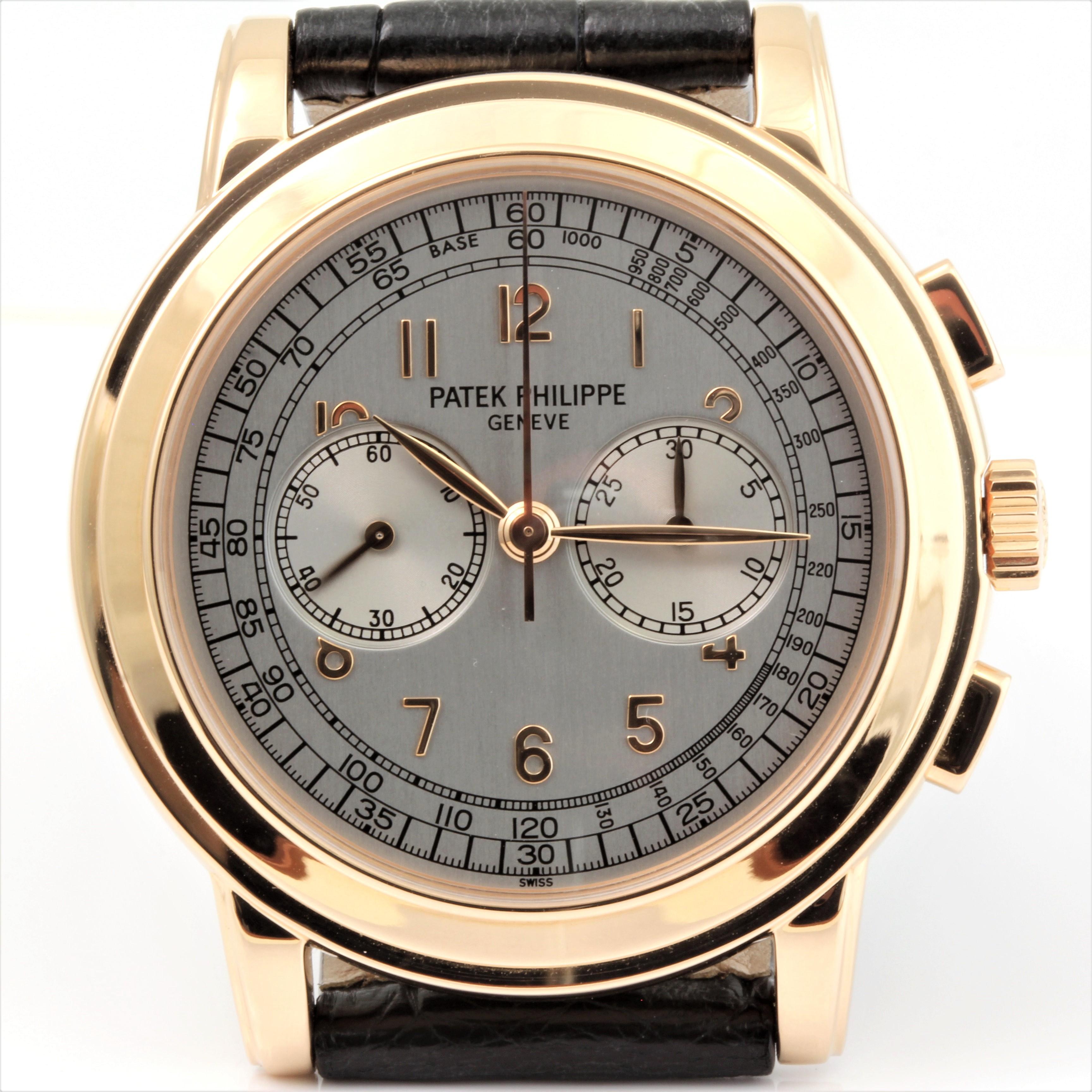 Patek Philippe 5070R- Rose Gold Chronograph Watch, Case, circa 2004 6