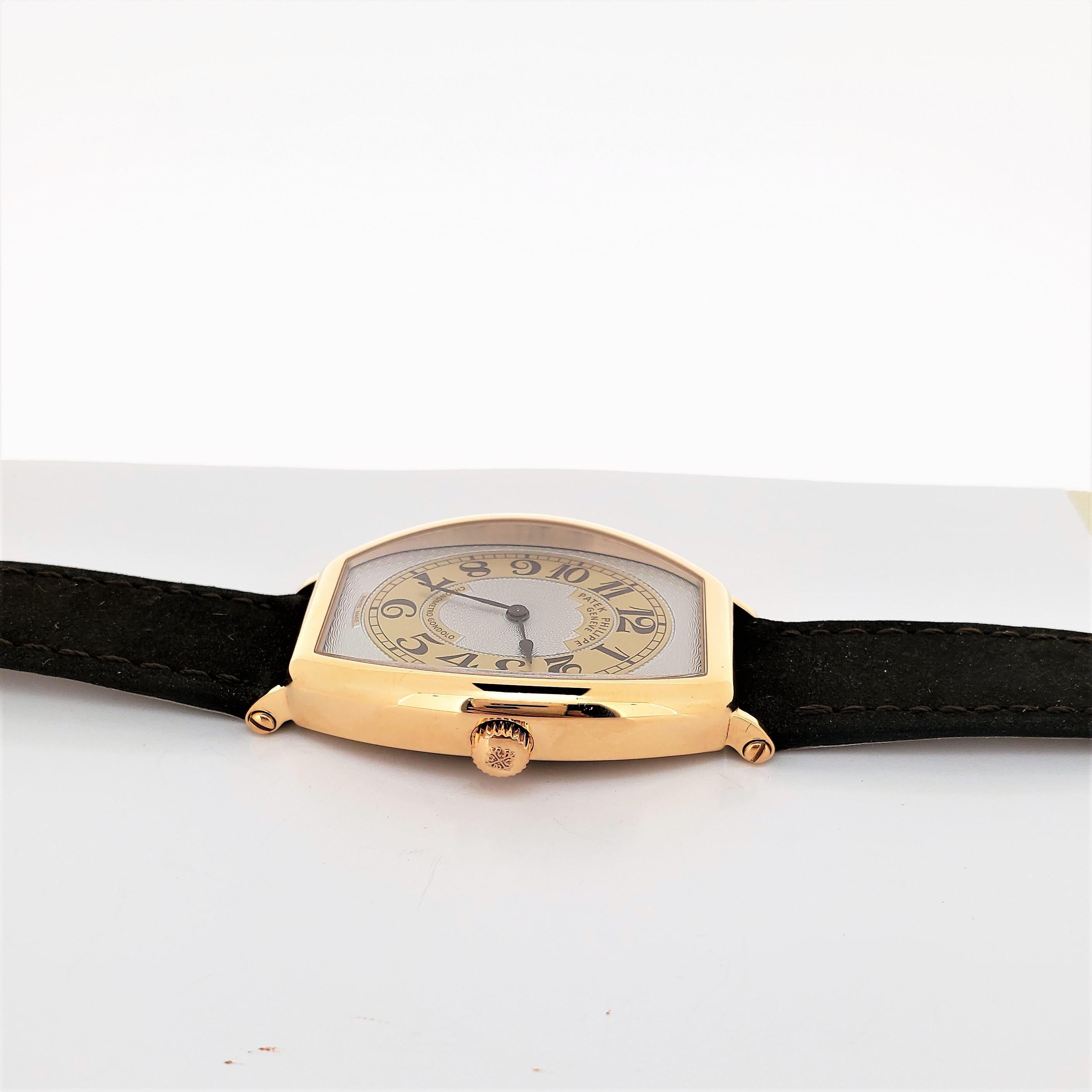 Modern Patek Philippe 5098R Rose Gold Gondolo Watch, circa 2010