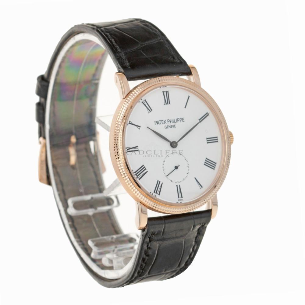 Patek Philippe Calatrava Reference #:5116R-001. Patek Philippe 5116 Enamel Dial 5116R-001 Hobnail Calatrava Swiss Manual Wind. Verified and Certified by WatchFacts. 1 year warranty offered by WatchFacts.
