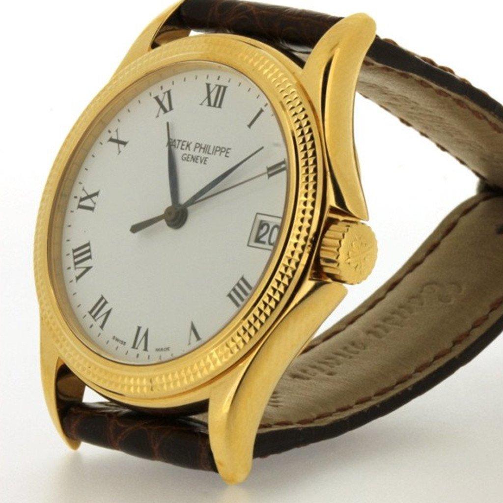 This 5117J  Patek Philippe Calatrava watch features a self-winding movement with date.

The watch was made in 2002.

The watch comes with a 2 year movement guarantee and an Extract certificate from the archives confirming its date of manufacture and