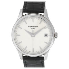 Vintage Patek Philippe 5127G Calatrava 18 Karat White Gold Eggshell Dial Watch