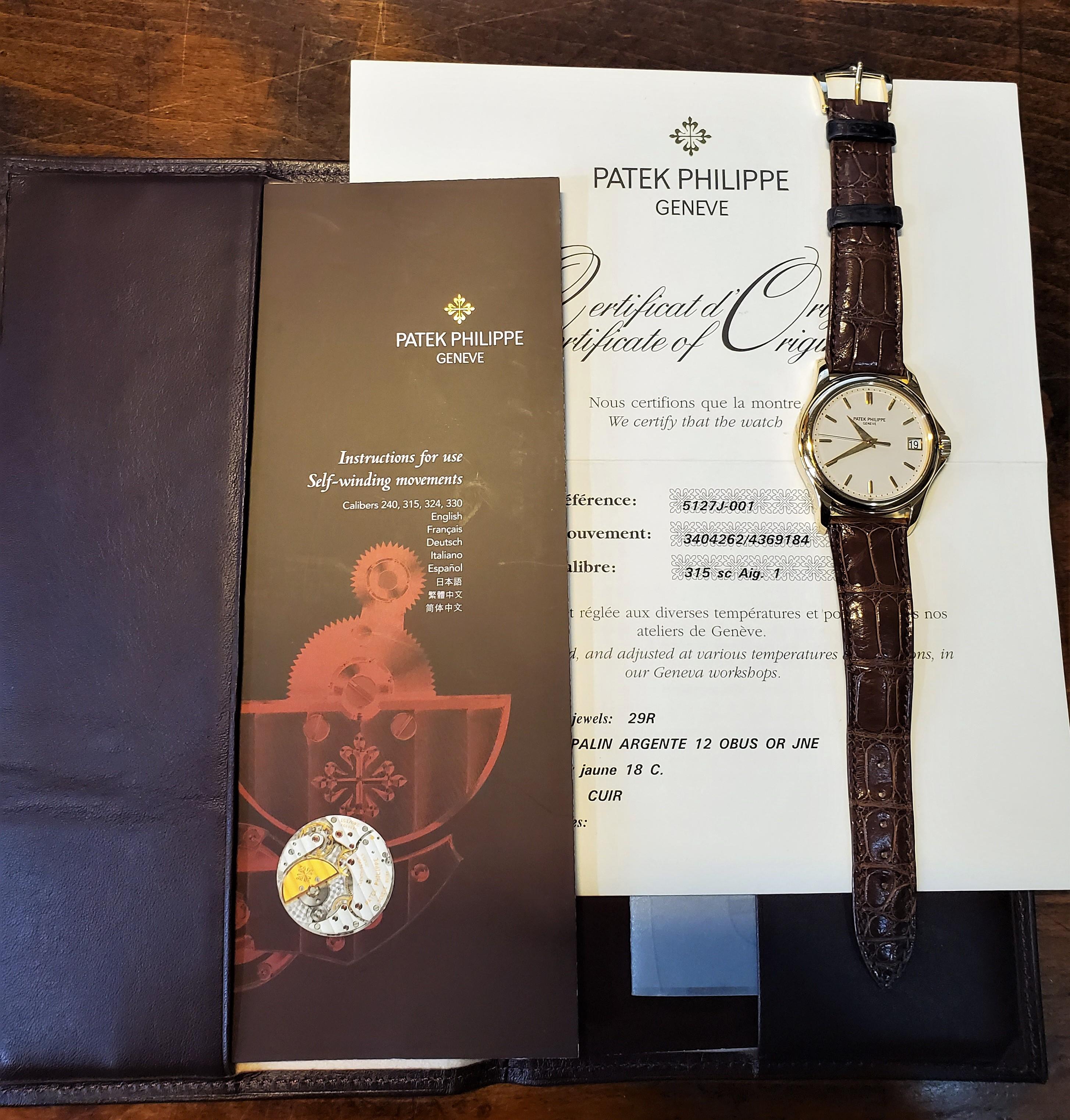 Patek Philippe 5127J Automatik Calatrava Uhr -Box Papiere Full Set, CIRCA 2006 im Angebot 2