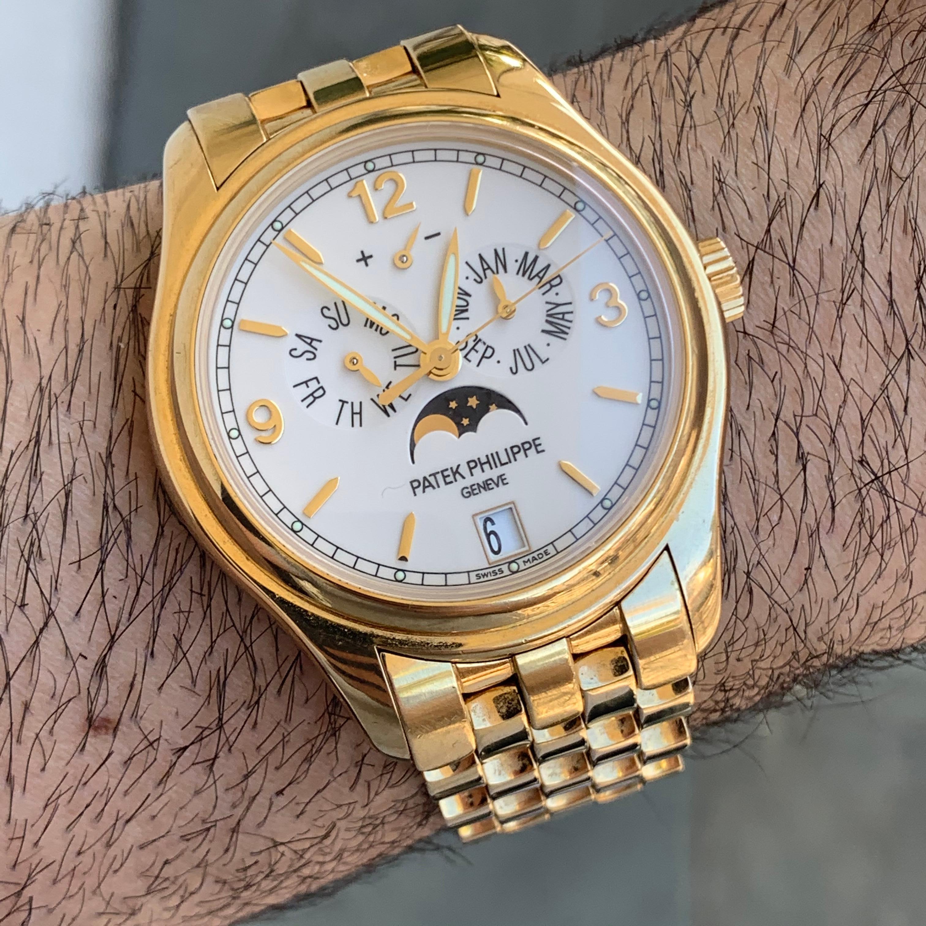 Patek Philippe 5146/1J 5146 Watch Black Dial Box /Papers In Good Condition For Sale In West Hollywood, CA