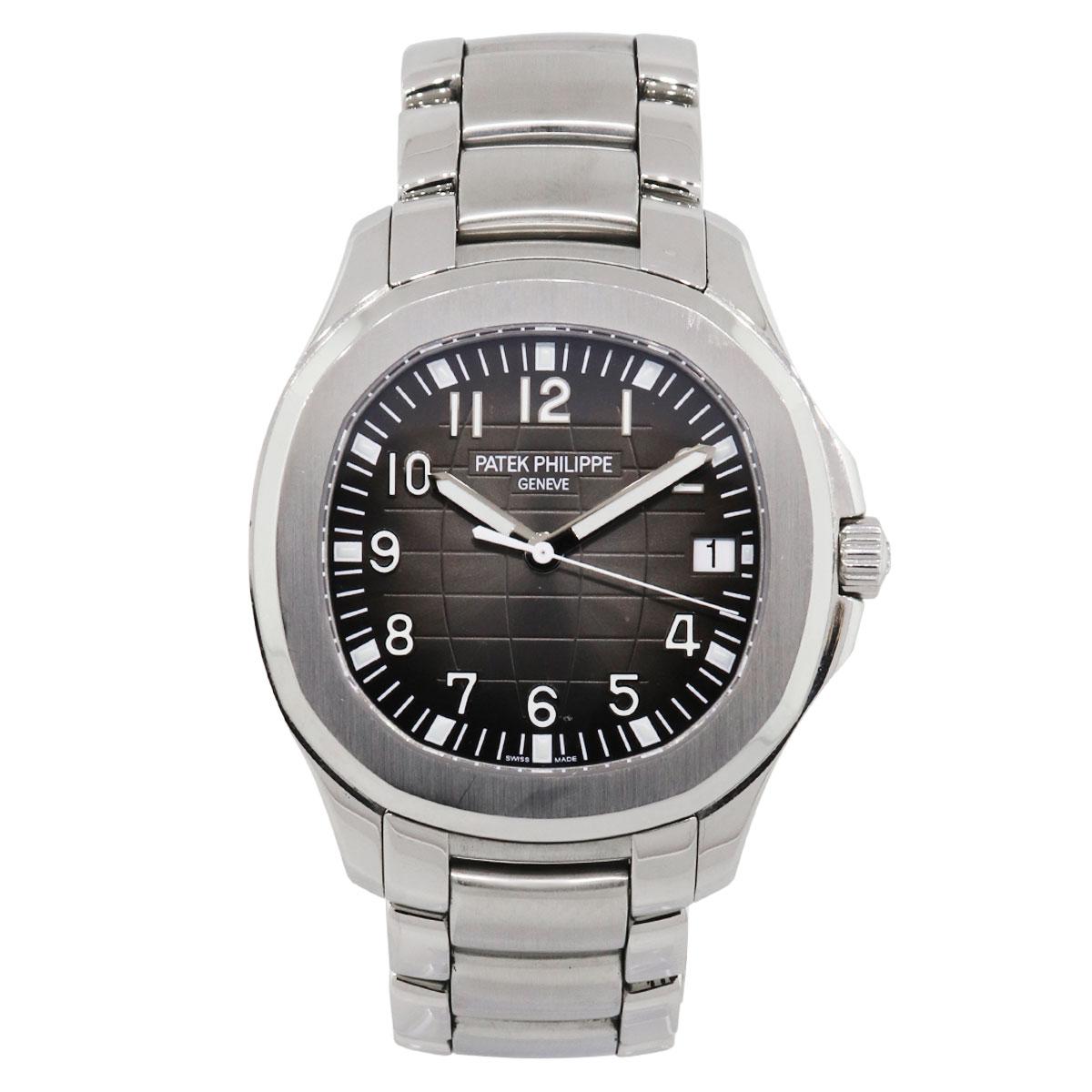Brand: Patek Philippe
MPN: 5167A
Model: Aquanaut
Case Material: Stainless Steel
Crystal: Scratch resistant sapphire
Bezel: Brushed stainless steel bezel
Dial: Grey embossed dial with date displayed at 3 o’ clock.
Bracelet: Stainless steel
Size: Will