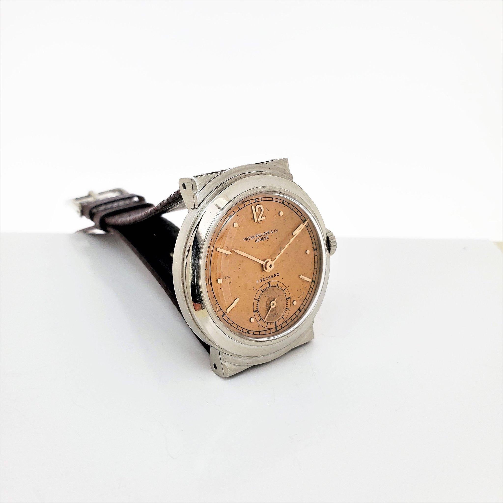 Calatrava-Uhr mit Kapuze aus Edelstahl, Patek Philippe 544A im Angebot 3