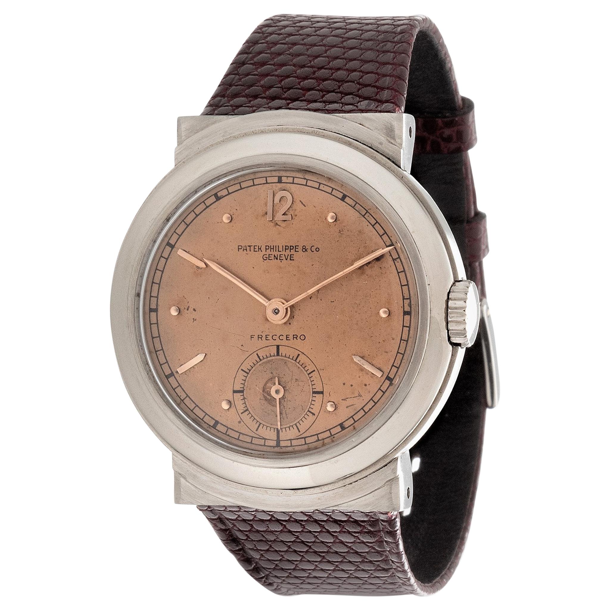 Patek Philippe 544A Stainless Steel Hooded Calatrava Watch For Sale