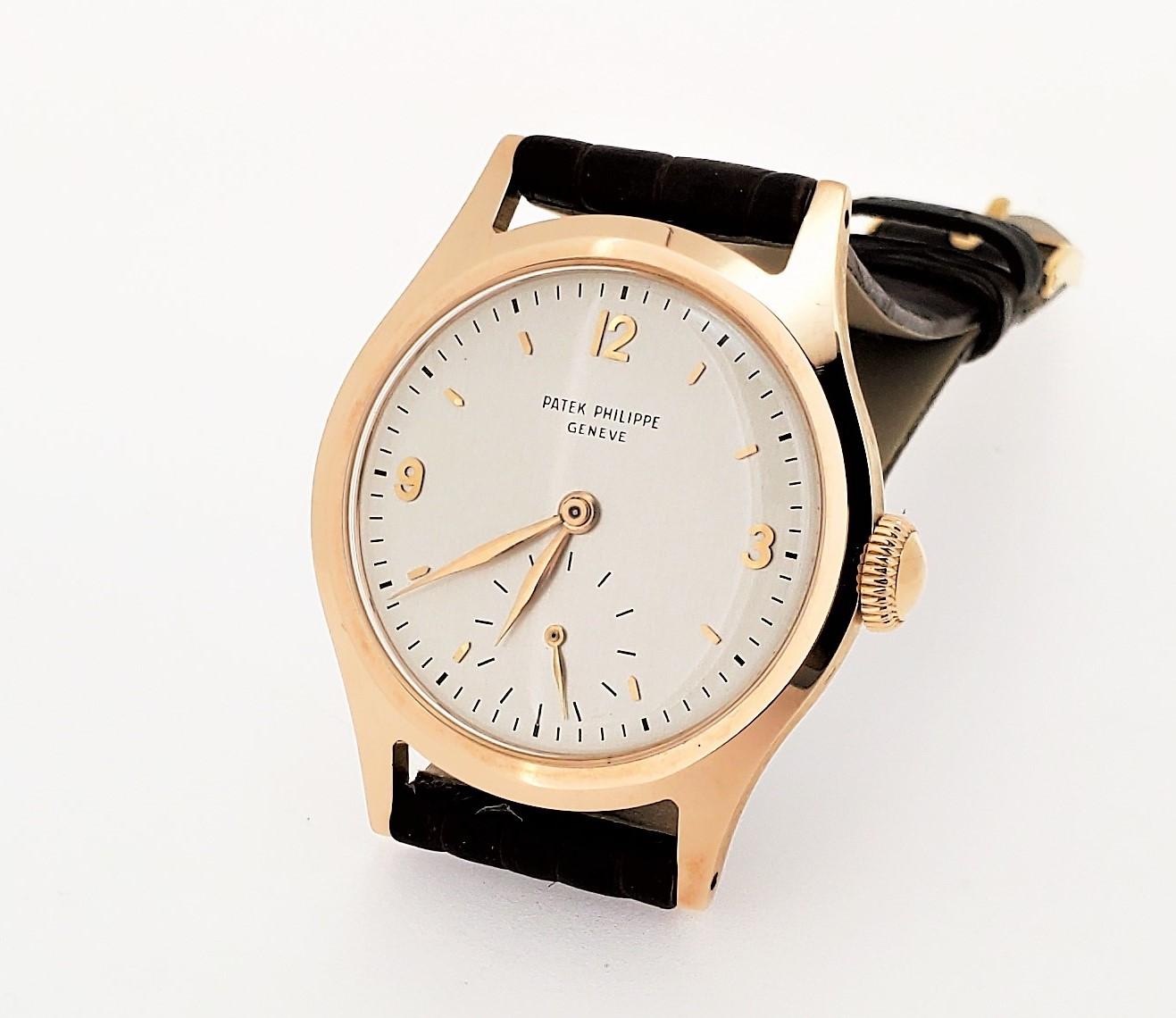 Contemporain Patek Philippe 565R Vintage Water Resistant Calatrava Rose Gold Watch Circa 1949 en vente