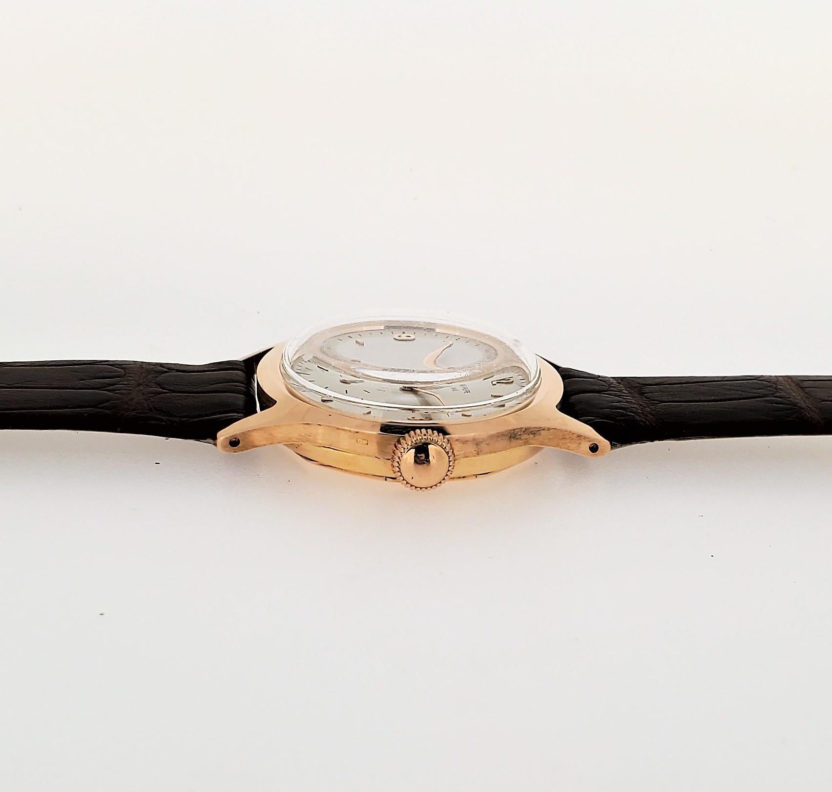 Patek Philippe 565R Vintage Water Resistant Calatrava Rose Gold Watch Circa 1949 In Excellent Condition For Sale In Santa Monica, CA