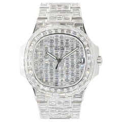 Patek Philippe 5711 18k White Gold All Diamond Pave Watch