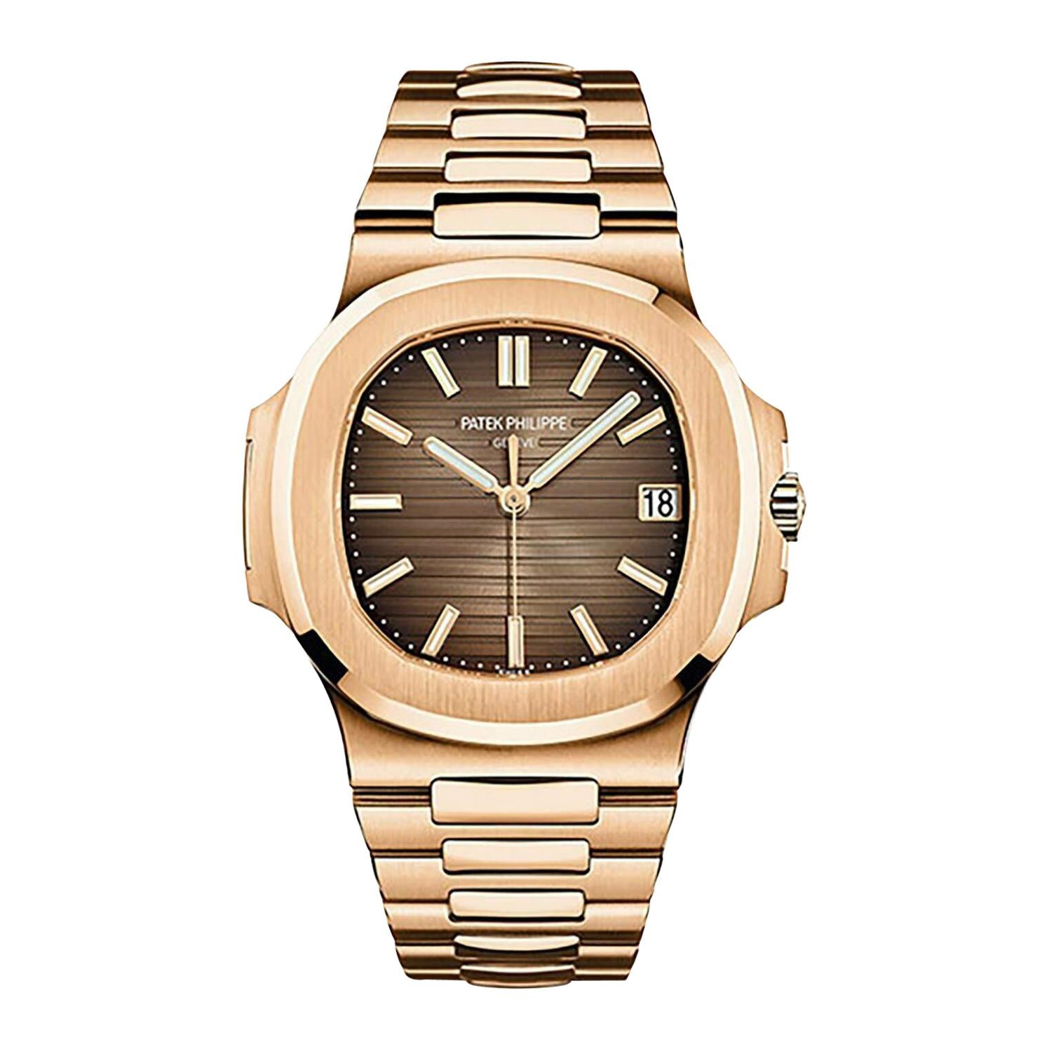 Patek Philippe Nautilus 5711/1R-001 Brown Dial Rose Gold Watch Box & Papers 40MM