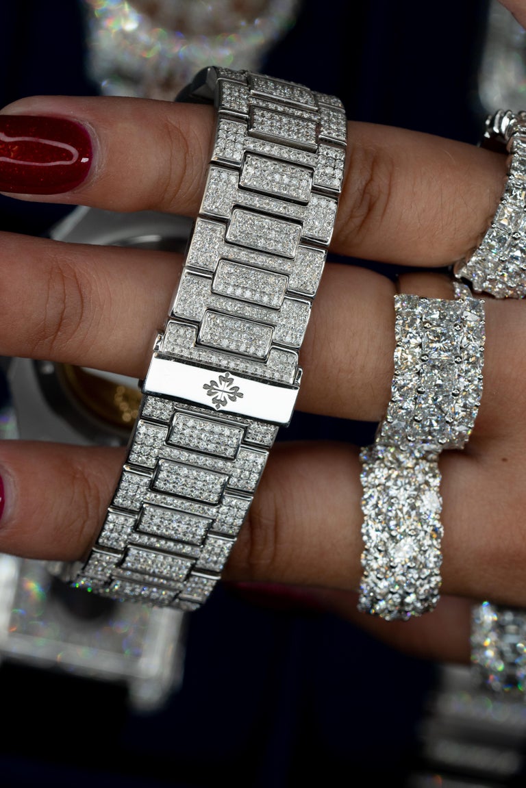 Patek Philippe 5711 All Diamond Watch 18 Karat in Stock For Sale 6