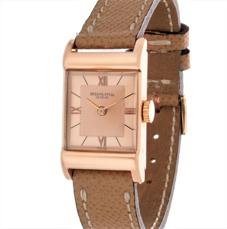 Patek Philippe 583R Vintage Rose Gold Rectangular Watch, circa 1943 For