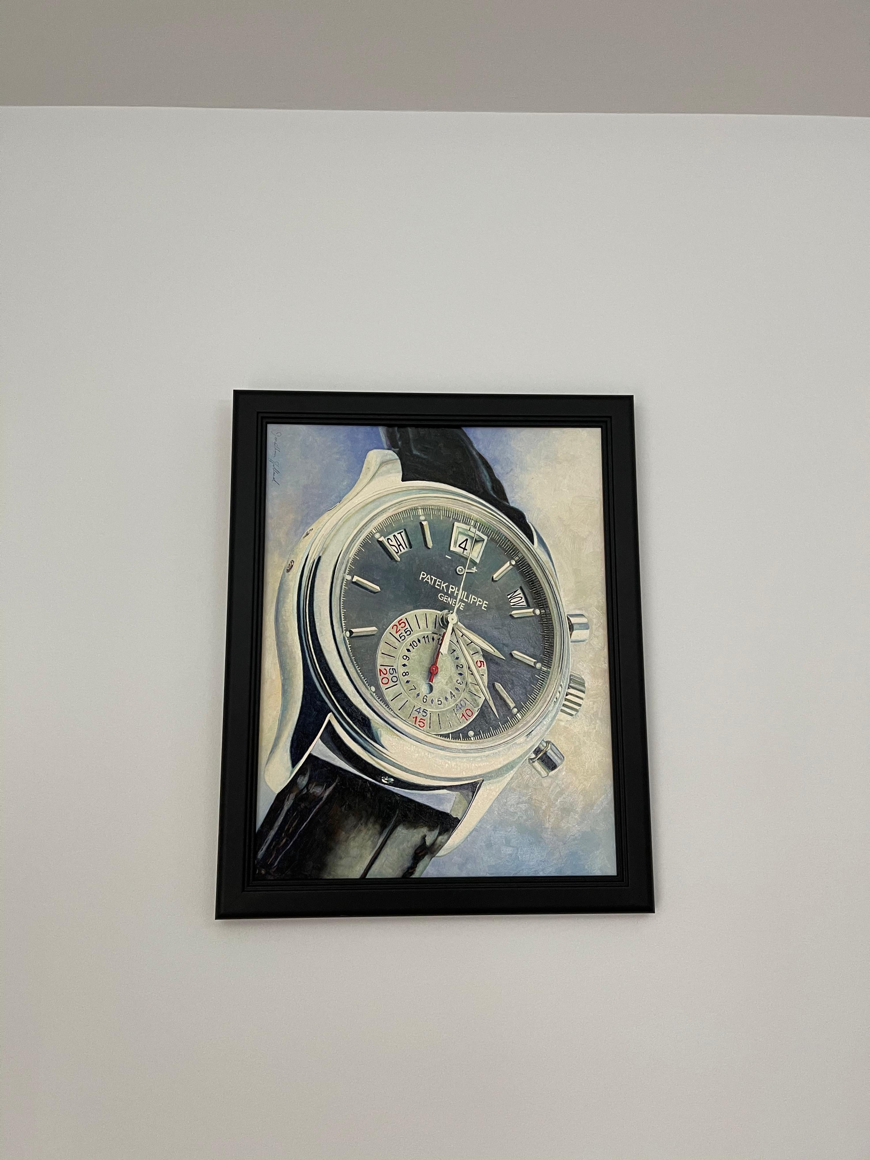 Patek Philippe 5960P Annual Calendar Chronograph wall art oil painting In Excellent Condition For Sale In Ottawa, ON