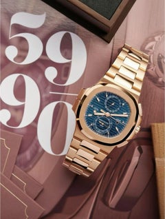 Patek Philippe 5990/1R Full Rose Gold Blue Dial Nautilus