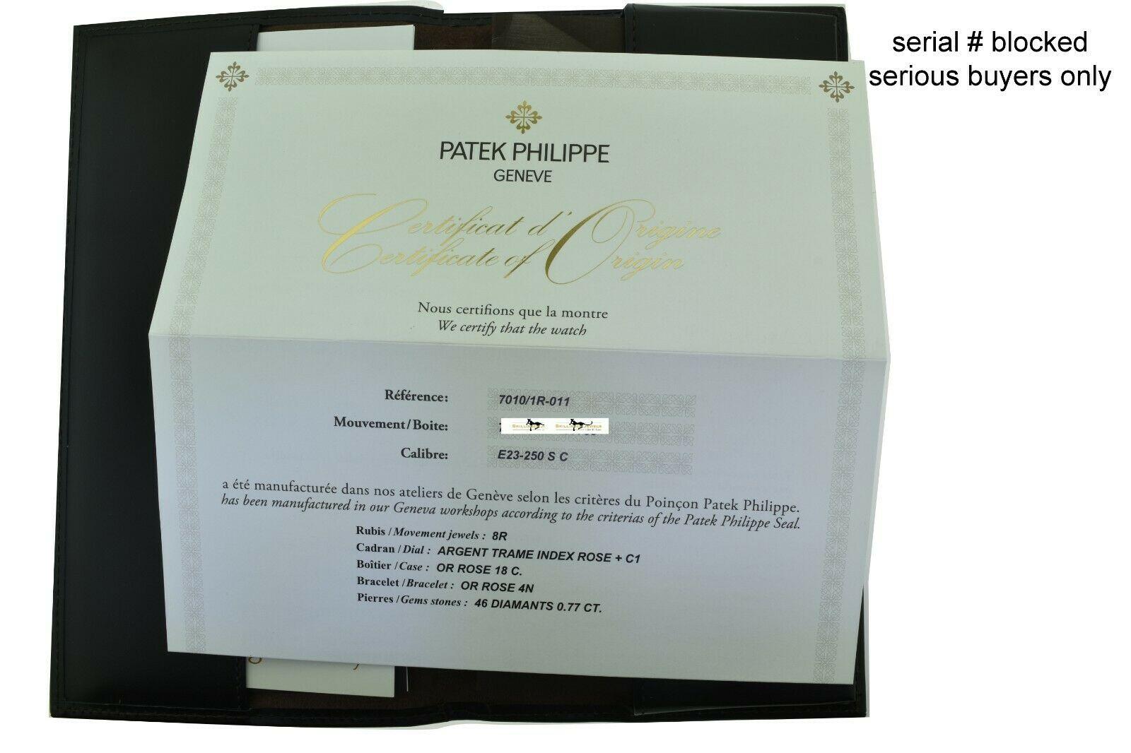 Patek Philippe 7010/1R-011 Nautilus Ladies Rose Gold Diamond Bezel Watch 1